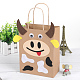DIY Rectangle with Cattle Pattern Kraft Paper Bag Making Set DIY-F079-12-1
