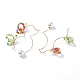 Glass Beaded Butterfly Cuff Earrings with Acrylic Pearl EJEW-JE04828-5
