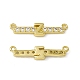 Rack Plating Brass Micro Pave Clear Cubic Zirconia Connector Charms KK-C007-37G-Z-2