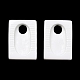 オペーク樹脂カボション  長方形しゃがむトイレ  ホワイト  25.8x18.4x6mm RESI-A024-01-1