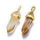 Tigerskin Glass Double Terminated Pointed Pendants G-G902-C06-2
