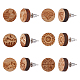 Orecchini a bottone in legno naturale sunnyclue EJEW-SC0001-22P-1