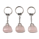 Porte-clés pendentif de sac en quartz rose naturel G-Z033-16P-08-1