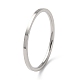 304 ステンレス鋼のシンプルなプレーンバンド指輪女性用男性用  ステンレス鋼色  サイズ7  内径：17.4mm  1mm RJEW-F152-05P-1