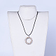 Ожерелья с подвесками из рафии NJEW-JN02358-03-4