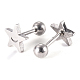201 Stainless Steel Barbell Cartilage Earrings EJEW-R147-01-3