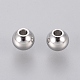 Intercalaires perles rondes lisses en 304 acier inoxydable X-STAS-M006-01B-2