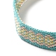 Bracelet cordon polyester-coton motif losange tressé FIND-PW0013-001A-16-2