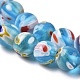 Chapelets de perles rondes de millefiori en verre LK-P001-13-3