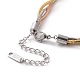 304 Stainless Steel Braided Round Snake Chain Bracelet for Women BJEW-P286-04A-3
