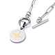 Religion Theme 304 Stainless Steel Paperclip Chains Pendant Necklaces NJEW-JN02741-3
