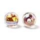 Perles acryliques irisées arc-en-ciel à placage uv bicolore TACR-D010-06F-3