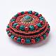 Tibetan Style Wooden Jewelry Boxes OBOX-P002-01A-1