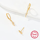 3 Pair 3 Style Cubic Zirconia Lighting Dangle Hoop Earrings & Stud Earrings EJEW-F317-35G-2
