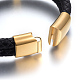 Кожаные браслеты плетеного шнура BJEW-E352-06G-4