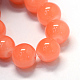 Backen gemalt Nachahmung Jade Glas runden Perle Stränge DGLA-Q021-4mm-31-2