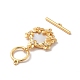 Brass Pave Clear Cubic Zirconia Toggle Clasps KK-M243-09G-01-4