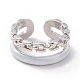 Эмалевое кольцо на манжете с двойной строчкой RJEW-E051-01P-04-2