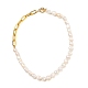 Collane con perle di perle keshi naturali barocche NJEW-JN02905-1