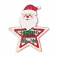 クリスマス スプレー塗装木材の大きなペンダント  星とサンタクロース  メリークリスマス  カラフル  100x84x2mm  穴：3mm FIND-H030-17-1