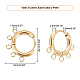Unicraftale 6 paia 3 colori 304 risultati di orecchini a cerchio in acciaio inossidabile orecchini con anelli orizzontali perno da 0.9 mm multi-anelli risultati di orecchini a cerchio in metallo per la creazione di gioielli foro 1.8 mm STAS-UN0039-25-2