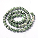 Tache verte naturelle facettée jasper brins de perles rondes G-L377-44-6mm-2