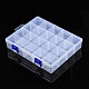 Прямоугольные полипропиленовые (полипропиленовые) контейнеры для хранения бусинок CON-S043-056-3