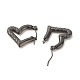 Ion Plating(IP) 304 Stainless Steel Chunky Heart Hoop Earrings for Women EJEW-K242-02B-2