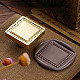 Cabeza de sello de latón con sello de cera chapado en oro AJEW-C031-01B-1