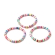 3pcs ensemble de bracelets extensibles heishi surfeur en argile polymère BJEW-JB07717-2