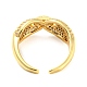 Hip Hop Pig Nose Rack Plating Brass Micro Pave Cubic Zirconia Open Cuff Ring for Women RJEW-F153-04G-3