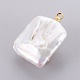 Natural Cultured Freshwater Pearl Pendants PEAR-L025-12G-3