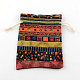 Tela estilo bolsas bolsas de embalaje de cordón étnicos ABAG-R006-13x18-01-2