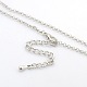 Laiton à long Rolo chaîne coeur motif cage médaillon de pendentifs des femmes à la mode NJEW-L066-07-3