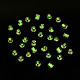 暗闇で光る蓄光透明ガラスシードビーズ  ラウンド  緑黄  3.5x1.6mm  穴：1mm  約18200個/450g  450 G /袋 SEED-YWC0001-01I-7