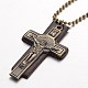 Alloy Leather Cross Pendant Necklaces NJEW-L408-06-2