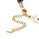 Alloy Eaneml Yin Yang Charm Necklace with Plastic Imitation Pearl Beaded for Women NJEW-JN03913-6