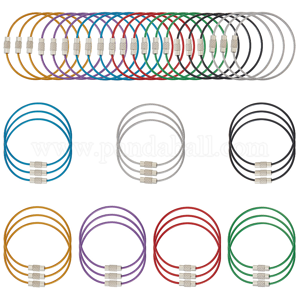 Unicraftale 42 Uds 7 Colores Resistente 304 Llaveros De Cable De Acero ...