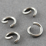 304 anelli di salto in acciaio inox, anelli di salto aperti, acciaio inossidabile, 18 gauge, 6x1mm, diametro interno: 4mm