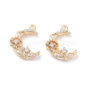 Brass Micro Pave Clear Cubic Zirconia Charms KK-F871-45G