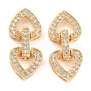 Застежки из латуни с микропейвом и прозрачным фианитом KK-D048-03G