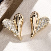 Серьги-гвоздики из циркония EJEW-Q014-37G