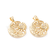 Латунные микропаве прозрачные подвески с фианитом ZIRC-L093-64G