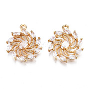 Латунные микропаве прозрачные подвески с фианитом KK-S359-088-RS