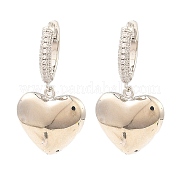Серьги-кольца из латуни с цирконием EJEW-G362-02P