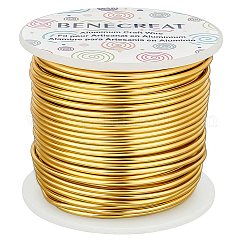 Alambre de aluminio redondo, amarillo champagne, 12 diámetro, 2mm, aproximadamente 98.42 pie (30 m) / rollo