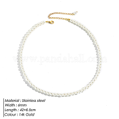 Elegantes collares colgantes de corazón con cuentas de perlas de concha redondas que no se decoloran de alta calidad para mujeres, blanco, 16.54 pulgada (42 cm)