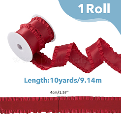 10 Yards Polyester-Spitzenband mit Rüschen&nbsp;DIY-FI0001-14A