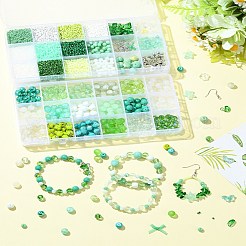 Kits de fabrication de boucles d'oreilles en perles de verre à faire soi-même&nbsp;DIY-YW0011-24