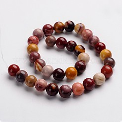 Chapelets de perles en pierres gemmes rondes - mokaite naturel&nbsp;G-J333-06-12mm